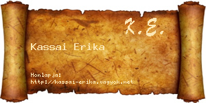 Kassai Erika névjegykártya